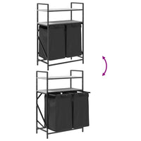 vidaXL Cesto Portabiancheria 2 Scomparti con Ripiani Grigio Sonoma