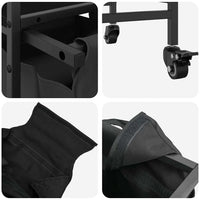 Cesto della Biancheria 3 Scomparti con Ruote Rovere Nero 859090