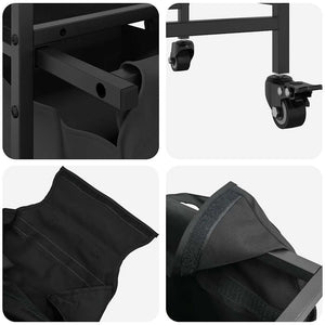 Cesto della Biancheria 3 Scomparti con Ruote Rovere Nero 859090