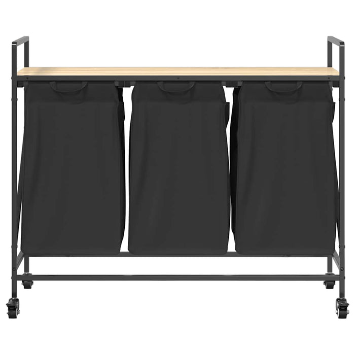 Cesto per la Biancheria 3 Scomparti con Ruote Rovere Sonoma 859091