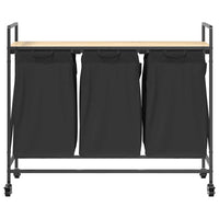 Cesto per la Biancheria 3 Scomparti con Ruote Rovere Sonoma