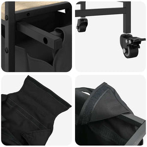 Cesto per la Biancheria 3 Scomparti con Ruote Rovere Sonoma 859091