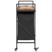 Cesto della Biancheria 3 Scomparti con Ruote Rovere Fumo 859092