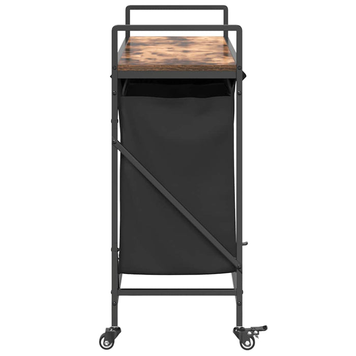 Cesto della Biancheria 3 Scomparti con Ruote Rovere Fumo 859092