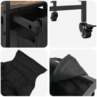 Cesto della Biancheria 3 Scomparti con Ruote Rovere Fumo 859092