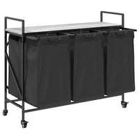 Cesto Portabiancheria 3 Scomparti con Ruote Grigio Sonoma 859093