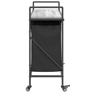 Cesto Portabiancheria 3 Scomparti con Ruote Grigio Sonoma