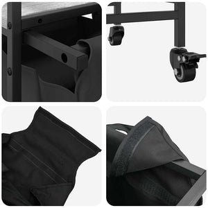 Cesto Portabiancheria 3 Scomparti con Ruote Grigio Sonoma 859093