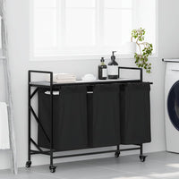 Cesto Portabiancheria 3 Scomparti con Ruote Grigio Sonoma 859093