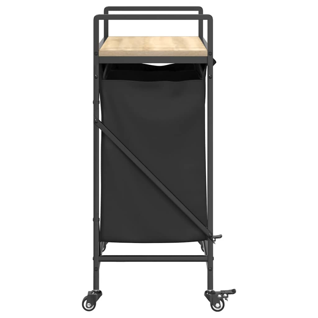 Cesto Portabiancheria 2 Scomparti con Ruote Rovere Sonoma 859096