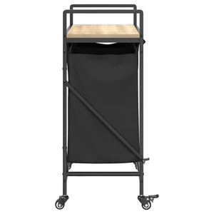 Cesto Portabiancheria 2 Scomparti con Ruote Rovere Sonoma 859096