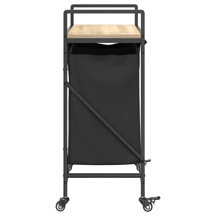 Cesto Portabiancheria 2 Scomparti con Ruote Rovere Sonoma 859096