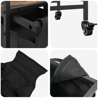 vidaXL Cesto Portabiancheria 2 Scomparti con Ruote Rovere Fumo