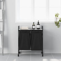 Cesto della Biancheria 2 Scomparti con Ruote Grigio Sonoma 859098