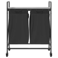 Cesto della Biancheria 2 Scomparti con Ruote Grigio Sonoma 859098