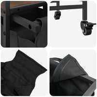 Cesto Portabiancheria 2 Scomparti con Ruote Rovere Marrone 859099