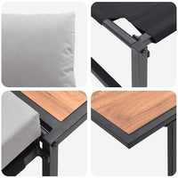 Set da Pranzo per Giardino 2 pcs Grigio chiaro Acciaio 42004138