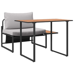 Set da Pranzo per Giardino 2 pcs Grigio chiaro Acciaio 42004138