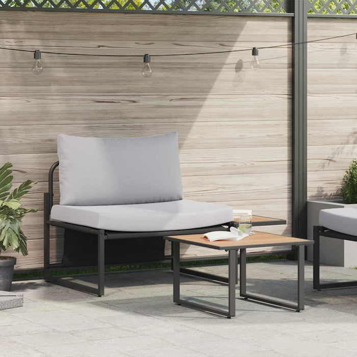 Set Divano da Giardino 2 pz-Sofa da Giardino-Divanetto da esterno Grigio chiaro Acciaio