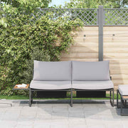 Divano da giardino-Sofa da Giardino-Divano da esterno Grigio chiaro 200,5 x 70 x 85,5 cm Acciaio