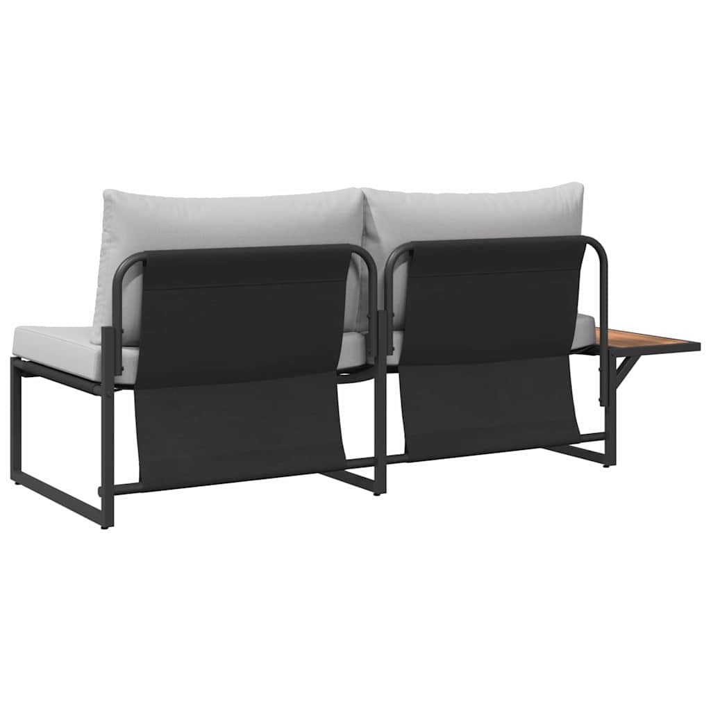 Divano da giardino-Sofa da Giardino-Divano da esterno Grigio chiaro 200,5 x 70 x 85,5 cm Acciaio