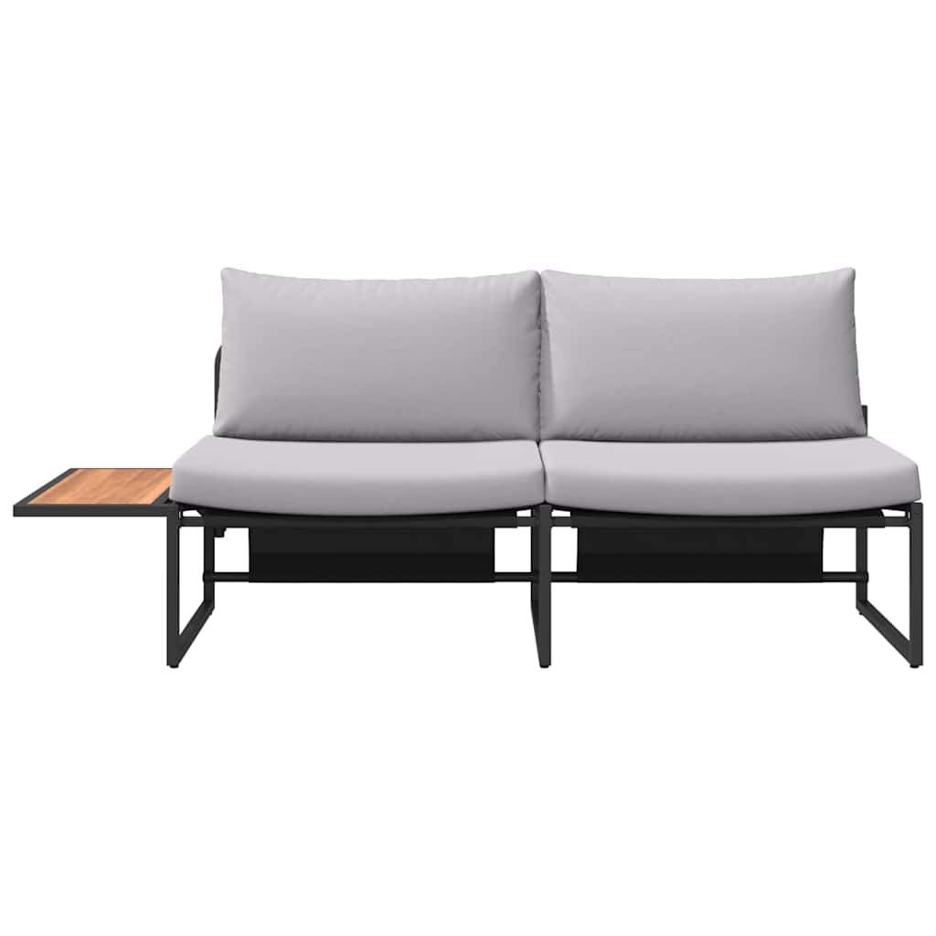 Divano da giardino-Sofa da Giardino-Divano da esterno Grigio chiaro 200,5 x 70 x 85,5 cm Acciaio