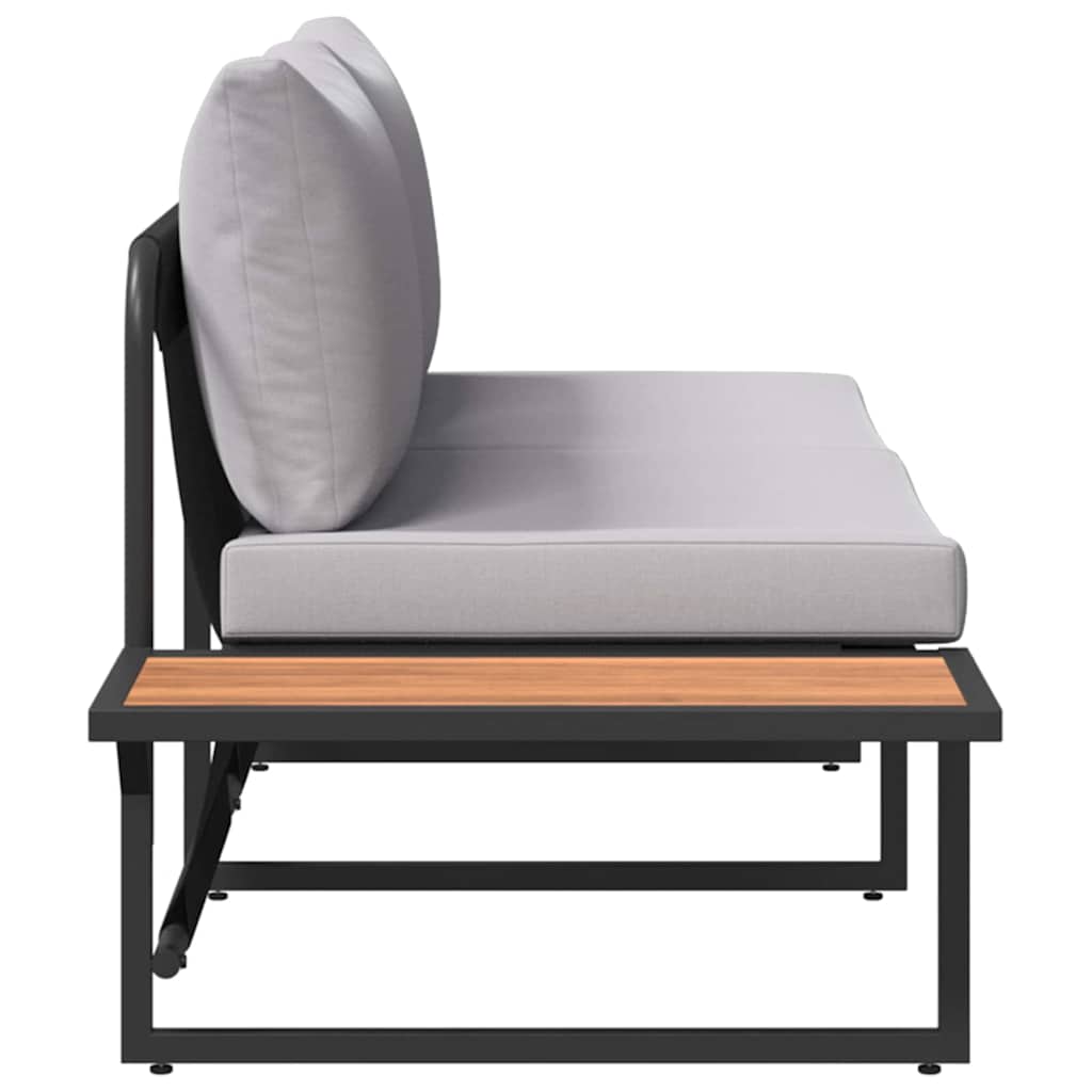 Divano da giardino-Sofa da Giardino-Divano da esterno Grigio chiaro 200,5 x 70 x 85,5 cm Acciaio