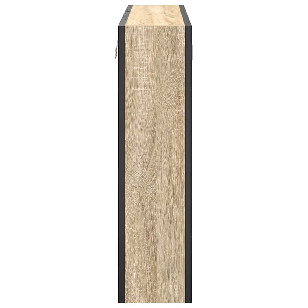 Mobiletto per specchio con porta-Armadietto a Specchio da Bagno Rovere Sonoma 60 x 16 x 60 cm