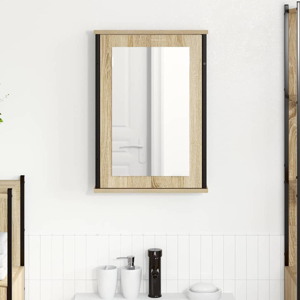 Mobiletto per specchio con porta-Armadietto a Specchio da Bagno Rovere Sonoma 42 x 12 x 60 cm