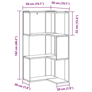 Libreria Angolare Rovere nero 50 x 50 x 102 cm 868050