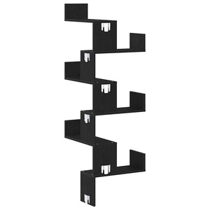 Ripiano Angolare a Muro Rovere nero 45 x 45 x 147 cm 868053