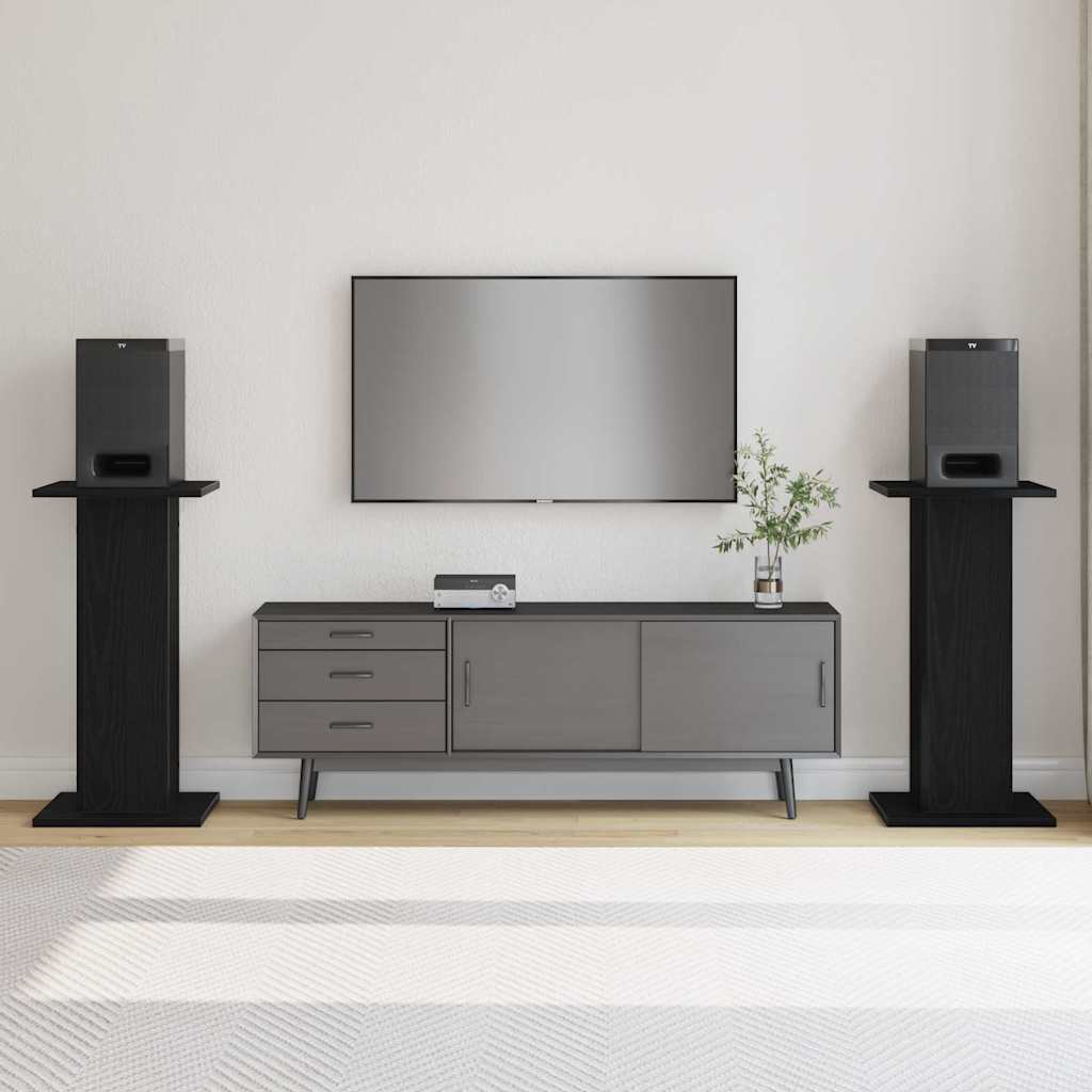 Supporti per Altoparlanti 2 pcs Rovere nero 30 x 30 x 60 cm 868055