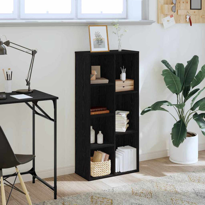 Libreria-Scaffale per Libri-Mobile di Stoccaggio Rovere Nero 50 x 25 x 102 cm