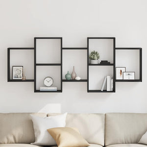 vidaXL Scaffale a Parete Rovere Nero 159x18x65 cm in Truciolato