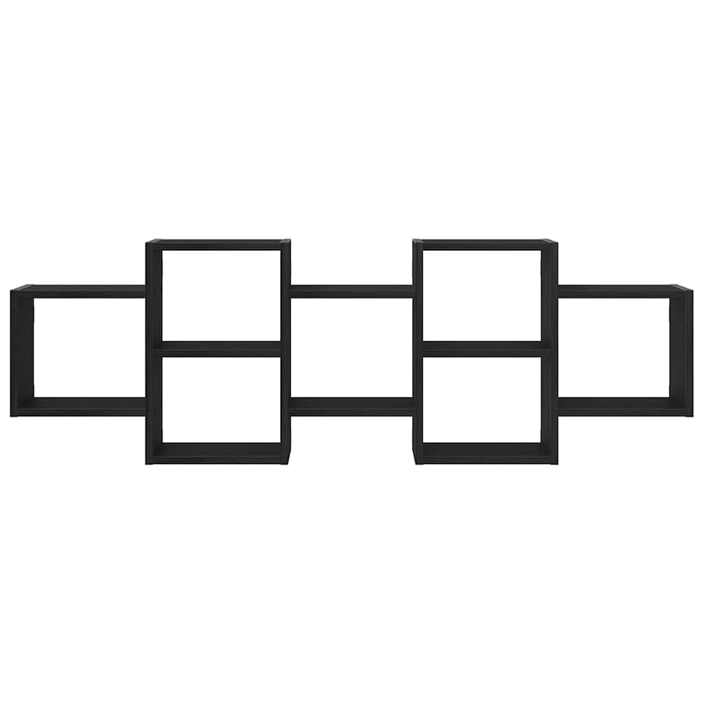 vidaXL Scaffale a Parete Rovere Nero 129x18x42 cm in Truciolato