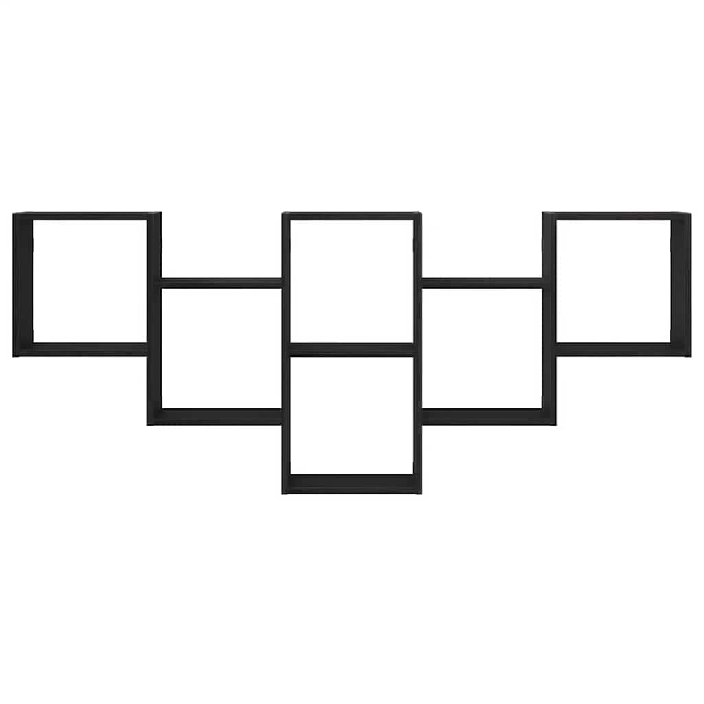 vidaXL Scaffale a Parete Rovere Nero 159x18x66 cm in Truciolato