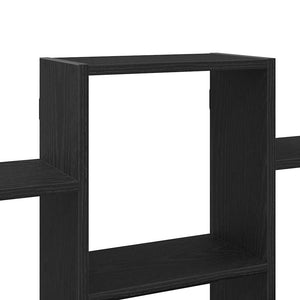 Scaffale a Parete Rovere Nero 159x18x66 cm in Truciolato 868073