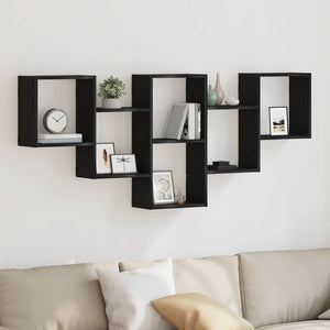 vidaXL Scaffale a Parete Rovere Nero 159x18x66 cm in Truciolato