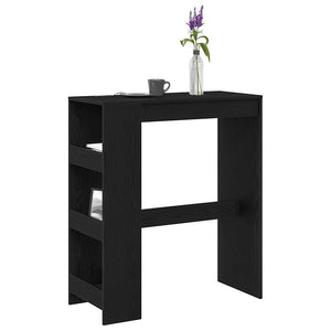 Tavolo Bar con Rastrelliera Rovere Nero 90x40x103,5 cm 868076