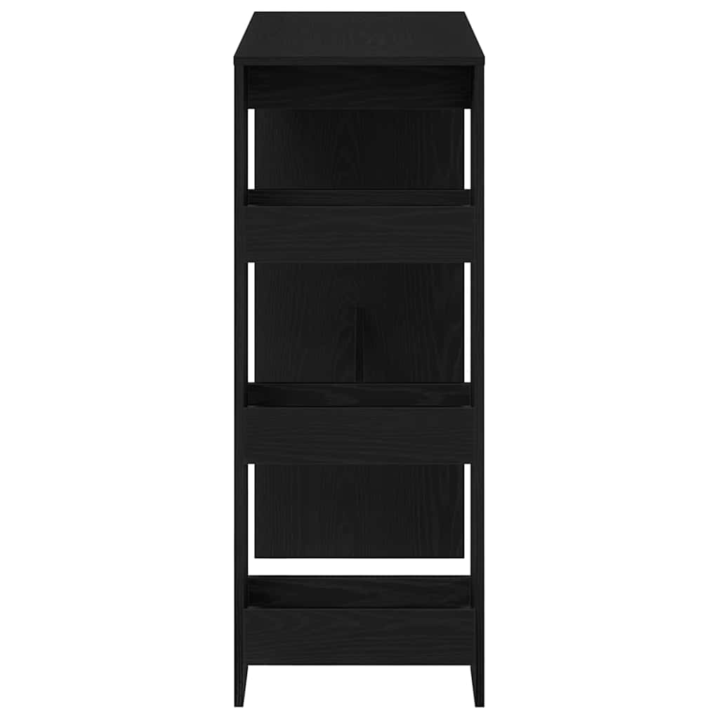 Tavolo Bar con Rastrelliera Rovere Nero 90x40x103,5 cm 868076