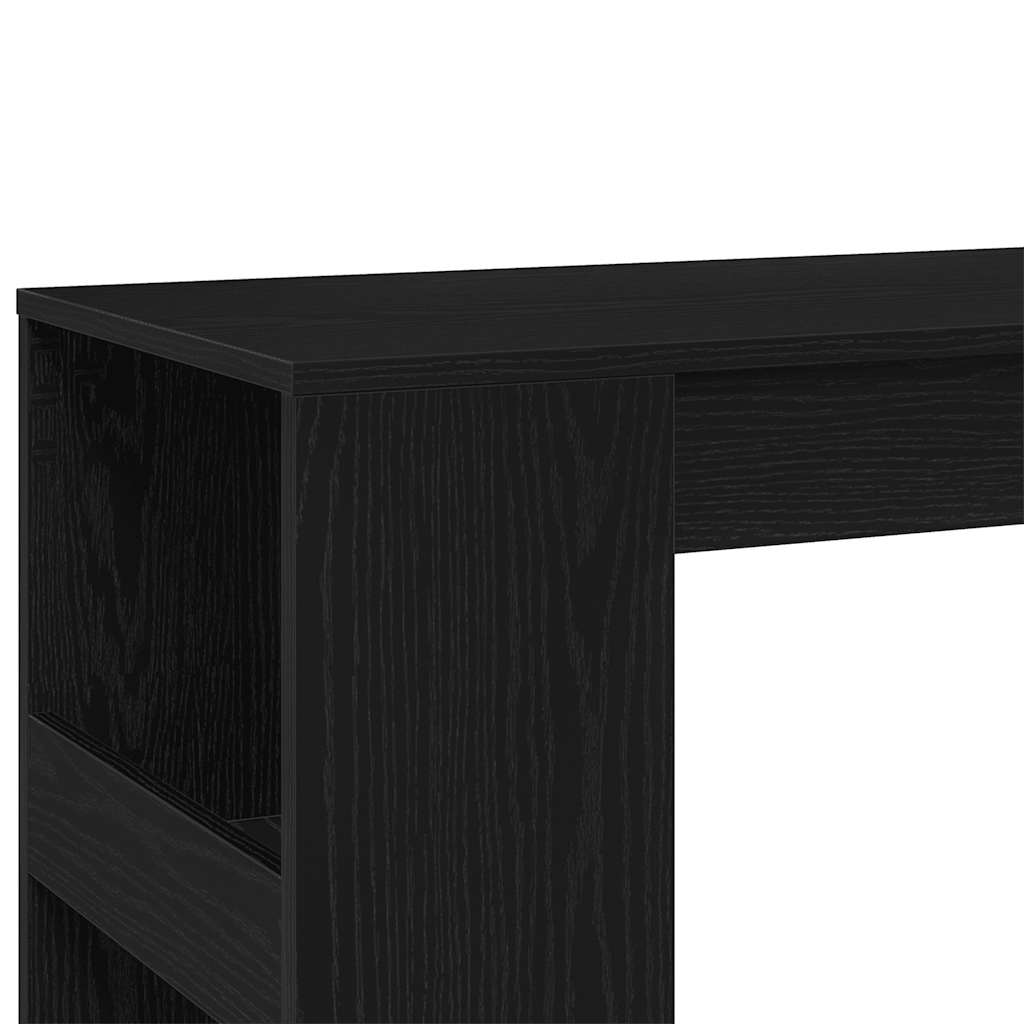 Tavolo Bar con Rastrelliera Rovere Nero 90x40x103,5 cm 868076