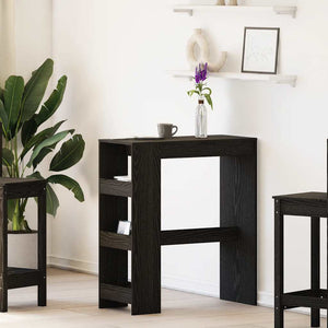 Tavolo Bar con Rastrelliera Rovere Nero 90x40x103,5 cm 868076