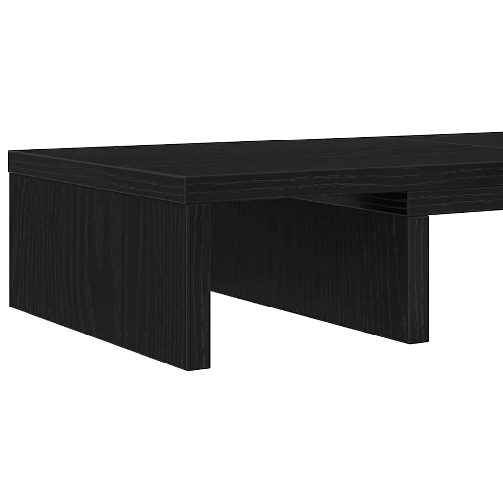 Supporto Monitor Regolabile Rovere Nero 60x24x10,5cm Truciolato 868082