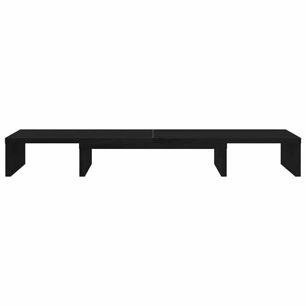 Supporto per Monitor Regolabile Rovere Nero 80x24x10,5 cm