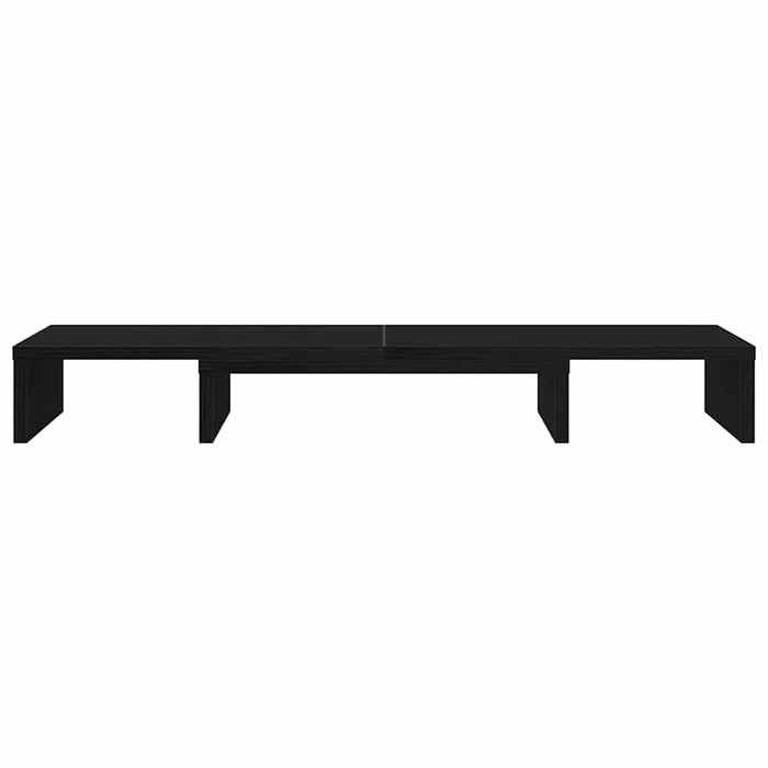 Supporto per Monitor Regolabile Rovere Nero 80x24x10,5 cm