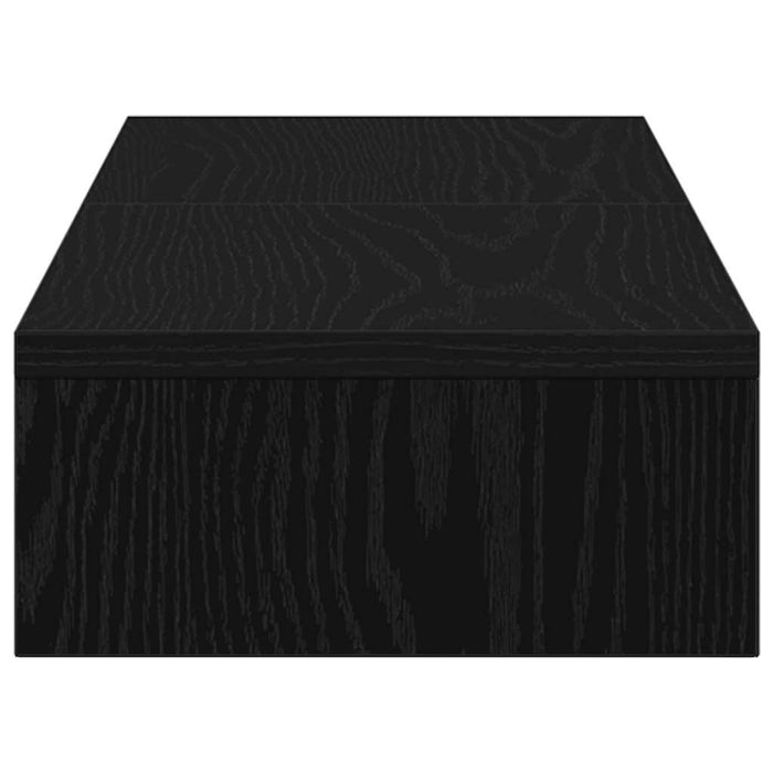 Supporto per Monitor Regolabile Rovere Nero 80x24x10,5 cm
