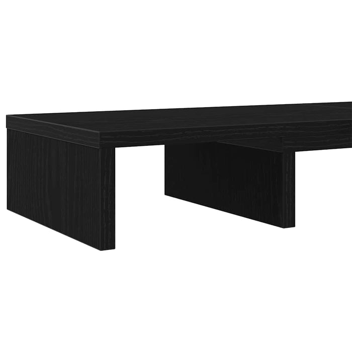 Supporto per Monitor Regolabile Rovere Nero 80x24x10,5 cm