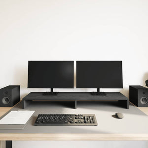 vidaXL Supporto per Monitor Rovere Nero 100x27x10cm in Legno di Pino