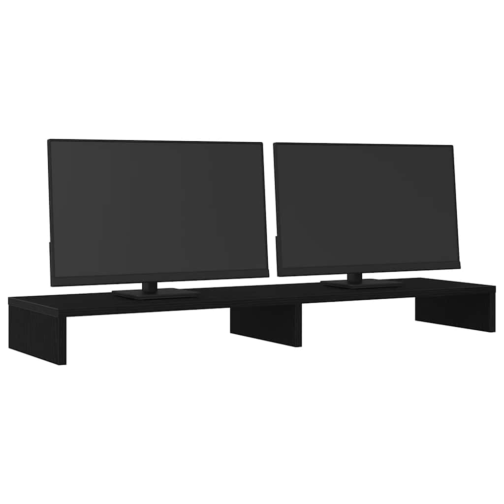 Supporto per Monitor Rovere Nero 100x27x10cm in Legno di Pino 868084