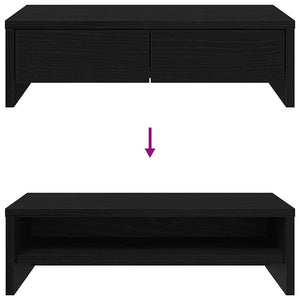 vidaXL Supporto Monitor con Cassetti Rovere Nero 50x27x15cm Truciolato